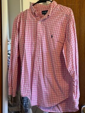 Ralph Lauren Pink Plaid Long-Sleeve Button-Down Shirt
